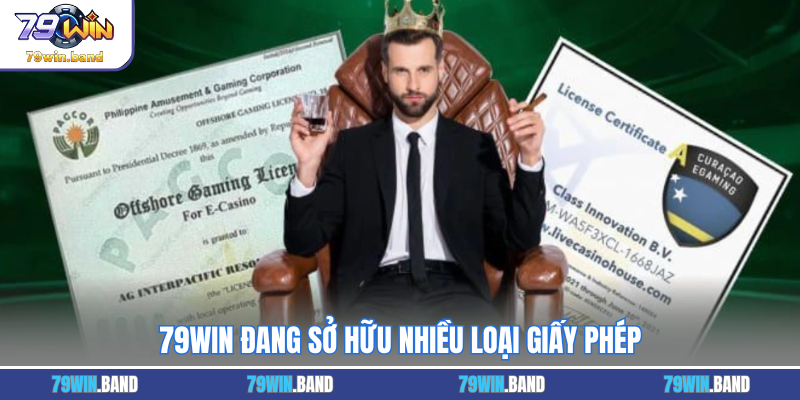 79WIN đang sở hữu nhiều loại giấy phép