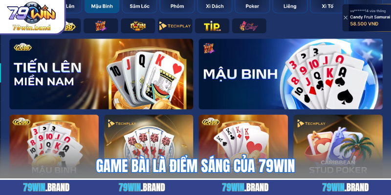 Game bài là điểm sáng của 79WIN